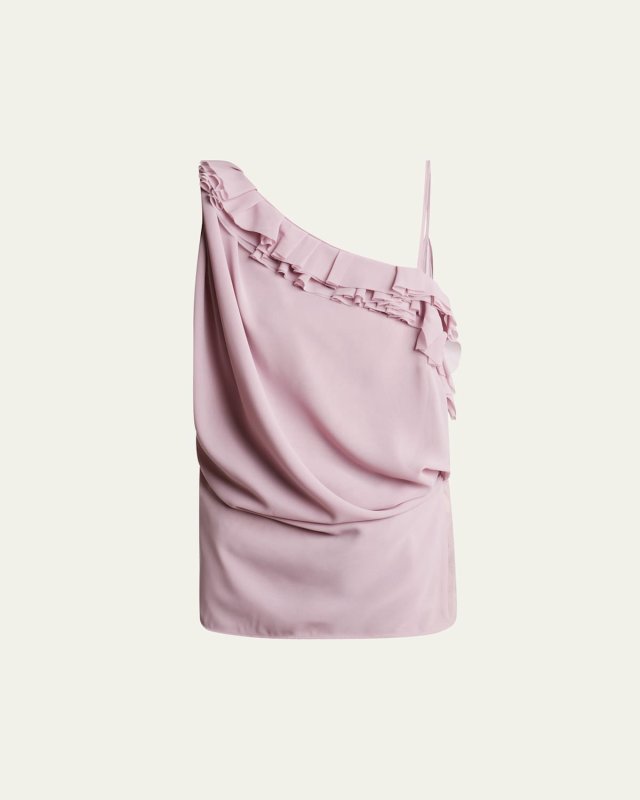 Ciska Ruffle One-Shoulder Wrap Shirt